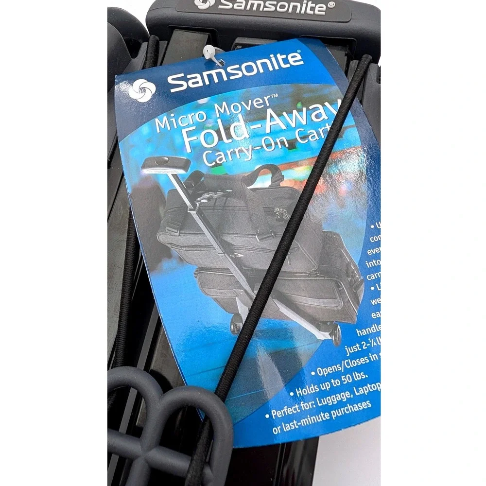 Samsonite Micro Mover Fold-Away Carry-On Cart Black Luggage Trolley 50lb